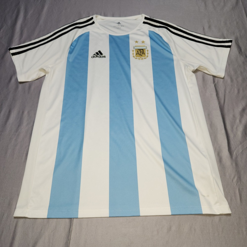 Adidas Argentina 2018 Home Soccer Jersey Blue White AFA BQ9307 Mens Small